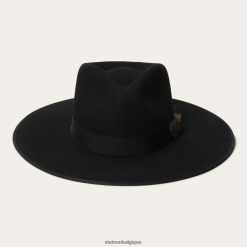 B4286D116 noir chapeau à large bord plat Midtown Stetson unisexe couvre-chefs