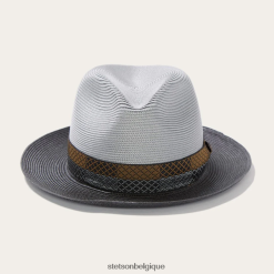 B4286D169 gris noir fedora milan andover Stetson unisexe couvre-chefs