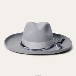 B4286D185 gris clair fedora océanus Stetson unisexe couvre-chefs