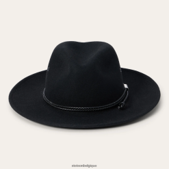 B4286D216 noir fedora croisé Stetson unisexe couvre-chefs