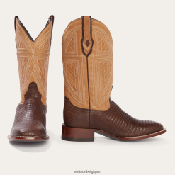 B4286D229 brun botte de cowboy requin Beaumont Stetson Hommes chaussures
