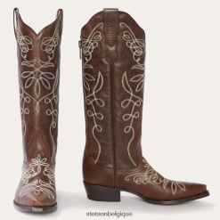 B4286D250 brun botte de cowboy zippée à l'arrière bruni adeline Stetson femmes chaussures