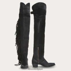 B4286D266 noir cuissarde en cuir à franges Stetson femmes chaussures