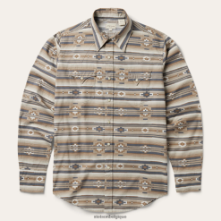 B4286D309 brun chemise western à imprimé aztèque horizontal Stetson Hommes vêtements