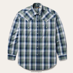 B4286D311 vert chemise western à carreaux Lucky Diamond Stetson Hommes vêtements