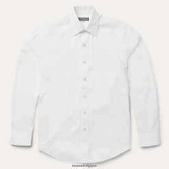 B4286D320 blanc chemise oxford à pointes d'épingle Stetson Hommes vêtements