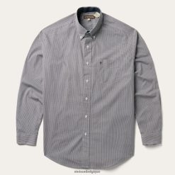 B4286D325 gris chemise boutonnée à imprimé géométrique Stetson Hommes vêtements