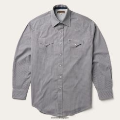B4286D332 gris chemise western à imprimé géométrique Stetson Hommes vêtements