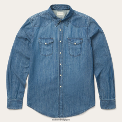 B4286D337 bleu chemise en jean moyenne Stetson Hommes vêtements