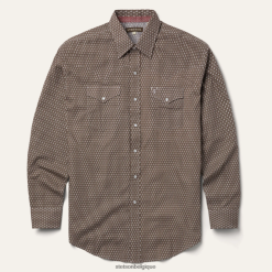 B4286D350 gris chemise western à imprimé flèche Stetson Hommes vêtements
