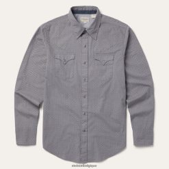 B4286D353 gris chemise western à imprimé losanges Stetson Hommes vêtements
