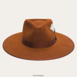 B4286D36 Cognac chapeau à large bord plat Midtown Stetson unisexe couvre-chefs