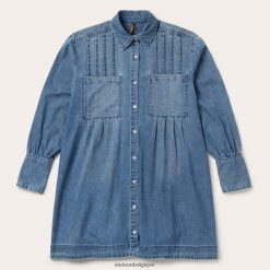B4286D443 bleu robe chemise en jean boutonnée sur le devant Stetson femmes vêtements