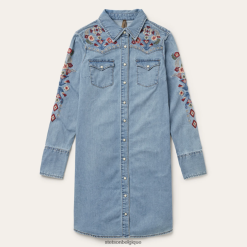 B4286D445 bleu robe-chemise en jean brodée Stetson femmes vêtements