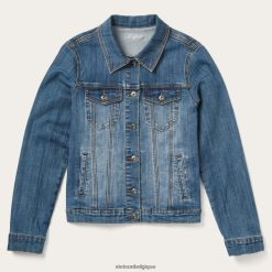 B4286D449 bleu veste en jean extensible Stetson femmes vêtements