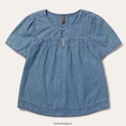 B4286D458 bleu blouse en jean à manches courtes Stetson femmes vêtements