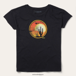 B4286D467 noir t-shirt graphique Sunset Saguaro Stetson femmes vêtements