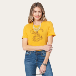 B4286D472 jaune tenez votre tee-shirt graphique de chevaux Stetson femmes vêtements