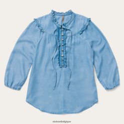 B4286D477 bleu blouse paysanne en denim léger Stetson femmes vêtements