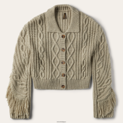 B4286D535 bronzer cardigan crème à franges Stetson femmes vêtements