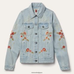 B4286D536 bleu veste en jean brodée Stetson femmes vêtements