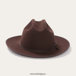 B4286D65 chocolat chapeau de cowboy 6x route ouverte Stetson unisexe couvre-chefs