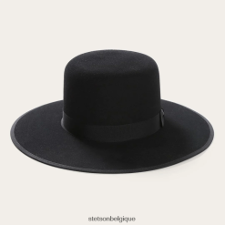B4286D80 noir Amish 4x chapeau en feutre de laine Stetson unisexe couvre-chefs