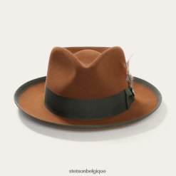 B4286D87 Cognac fedora whippet Stetson unisexe couvre-chefs